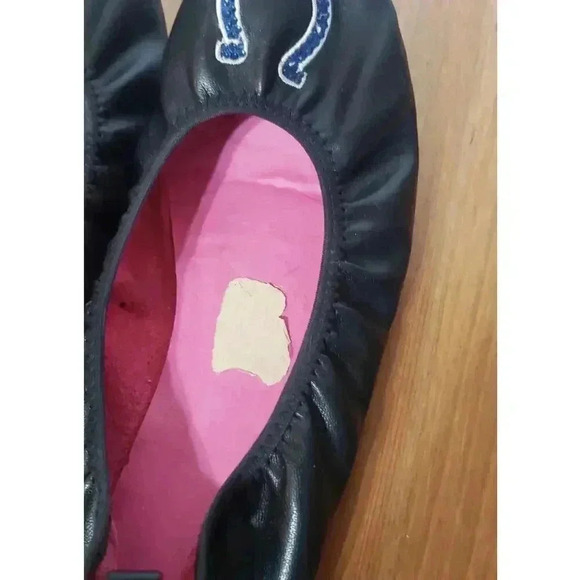 Colts NFL womens ballet flats bling logo black size 9 faux leather pink sole - Picture 4 of 5